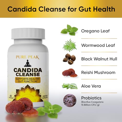 Pure Peak Candida Cleanse - Gut & Colon Support (60 Capsules) - For Men & Women thumb #3