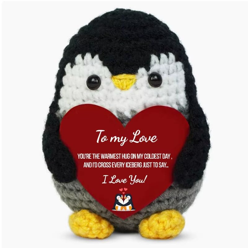 Aryllis Handmade Crochet Penguin, To my Love, Thoughtful Gift for a Loved One, Crochet Emotional Support Animal, Birthday Anniversary Wedding Gift Idea โ image 1