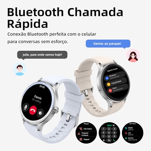 Bettdow SmartWatch, Relogio Smartwatch Feminino, 1.27" Ecrã tátil, à prova d'água IP68, 100+ Modos Esportivos, chamada Bluetooth, Compatível com Android iOS, voz por IA (Rosa) - Imagem 6