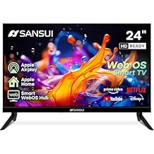 SANSUI 24 inch 768P DLED Smart WebOS TV | Small Television with chromecast Built in | WebOS hub Compatible with HomeKit | Support Airplay & WiFi Connection & Bluetooth 5.2&2 * 8w Speakers