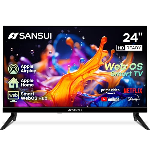 Image of SANSUI 24 inch 768P DLED Smart WebOS TV | Small Television with chromecast Built in | WebOS hub Compatible with HomeKit | Support Airplay & WiFi Connection & Bluetooth 5.2&2 * 8w Speakers
