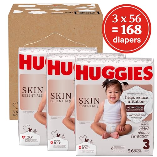 Image of Huggies Skin Essentials Diapers Size 3, 168 Count (3 Packs of 56)