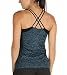 icyzone Women Workout Yoga Spaghetti Strap Racerback Tank Top With Built In Bra(L, Royal Blue)