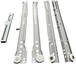 Grey Roller Drawer Runners | Soft Close Sliding Rails | Soft Close | Various Sizes | inferramenta (45 cm)