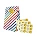 30 Pezzi Sacchetti di Carta,Sacchetti Regalo Colorati con Adesivi,Borse Arcobaleno Festa, Sacchetto di Caramelle Per Compleanno Matrimoni Feste Natale 18X9cm