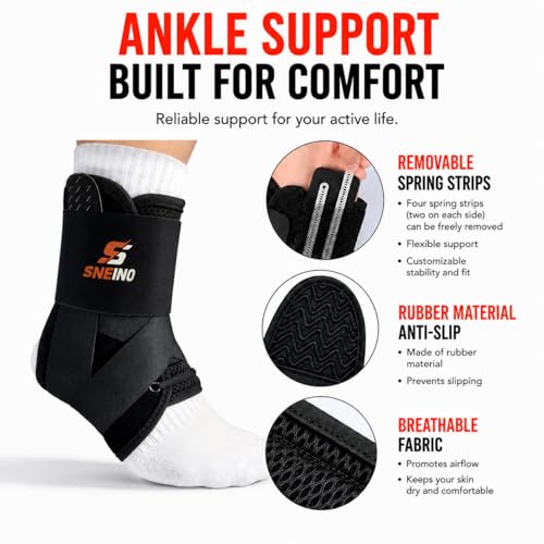 Image of Ankle Brace for Women Men - Ankle Support Brace for Sprained Ankle,Ankle Stabilizer for Achilles,Tendon,Sprain,Injury Recovery,Lace up Ankle wrap for Running,Basketball,Volleyball (New Upgrade, Medium)