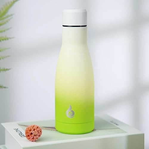 Miniatura 5 de BJPKPK Botella de agua aislada de 12 onzas pequeñas de acero inoxidable, reutilizable, de metal, térmica, mantiene el frío y el calor, color verde