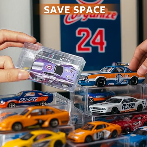 100 Pcs Clear Display Case for Hot Wheels, Matchbox Cars Storage Case 1/64 Scale Model Car Display Case for Hot Wheels, Dustproof & Waterproof Toy Car Storage Display Boxes - Thumbnail 5
