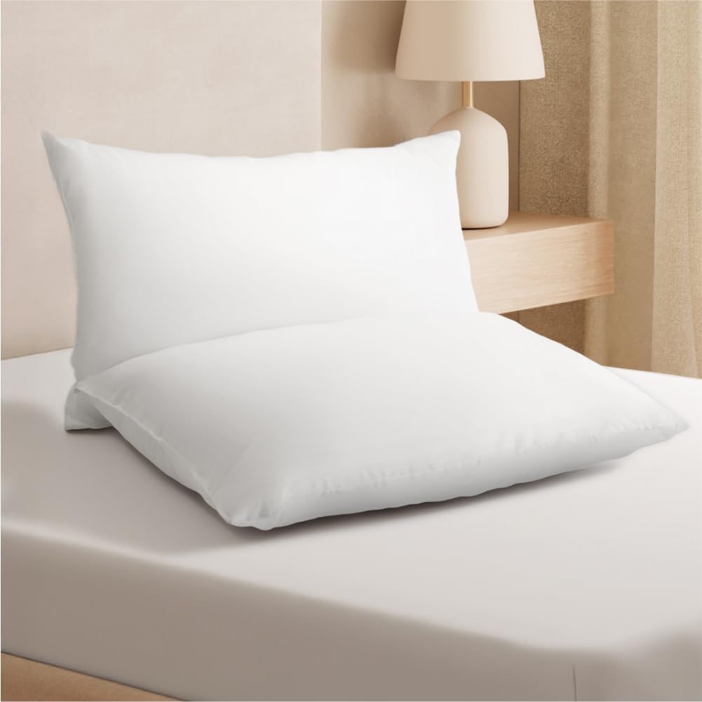 Single 40 * 60 Standard Pillow Extra Soft White Pillows Fiber Pillows for Sleeping White (Pillow-Pack of-2-000J)-image-33