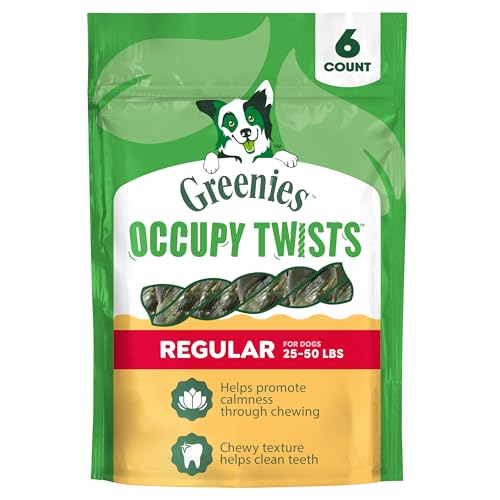 Greenies Occupy Twists Natural Dog Treats Regular Breed Size Chicken Flavor 8.65 oz. Pack 6 Count