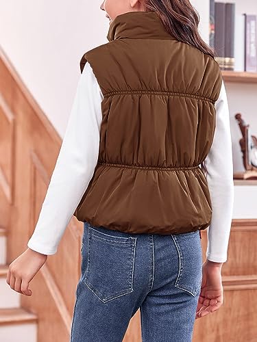 Imily Bela Girls Puffer Vest Stand Collar Sleeveless Warm Jacket Cute Outerwear With Pockets 7-14 Years thumb #5