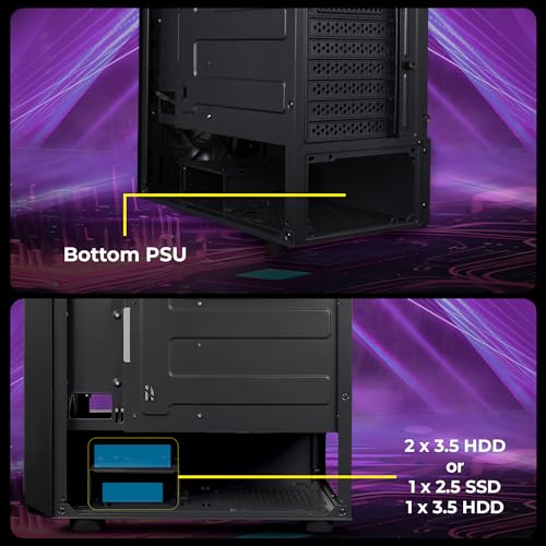 Image of ZEBRONICS Invicta PRO Mid-Tower Premium Gaming Cabinet ATX /mATX /Mini ITX, 3X 120mm Front + 1x 120mm Rear Fan, RGB Halo Glow Ring Fan, Front & Side Tempered Glass Panel