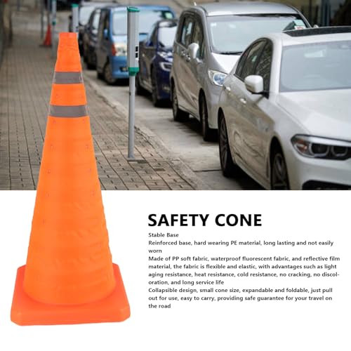 Cône de sécurité routière pliable 70x29x29cm plot de chantier réfléchissant pour signalisation