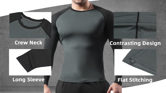 T-Shirt Compression Homme Manches Courtes HomyComy - Maillot Running Gym Athlétique