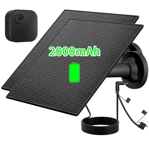 B-Link Camera Solar Panel Compatible with B-Link Out Door 4(4th Gen) B-Link Outdoor(3rd Gen) XT3 B-Link XT2/XT Camera B-Link Outdoor Camera Build-in 2000mAh Rechargeable Battery (2Pack)