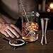 VinoBravo Crystal Cocktail Mixing Glass Bar Gift Set/Bartender Kit : 18oz Cocktail Shaker with Weighted Thick Bottom,12’’ Mixing Spoon, Hawthorne Strainer & Japanese Jigger, Cocktail Accessories