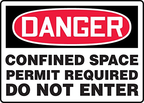 Panneau de danger espace confiné Accuform MCSP026XT en dura-plastic rouge et noir