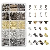 160 Pairs 3 Styles Metal Sewing Hooks and Eyes Closure Set 4 Colors Sewing Skirt Hooks Sew-on Snaps Press Studs Snap Buttons Fasteners Clothing Fixing Tool for Skirt Dress Bra Sewing DIY Crafting