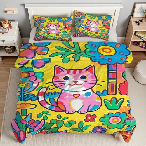 Parure de lit chaton 90x190 pour créer une chambre d'enfant cocooning et chaleureuse - 3