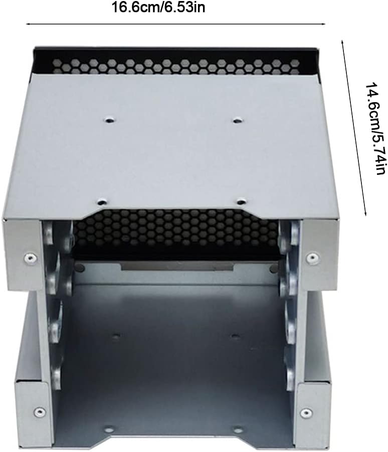 5inch to 4 X 3.5in Rack Stainless Steel Hard Drive Cage for Desktop Computer Cage Hard Drive Tray Rack Adapter Bracket