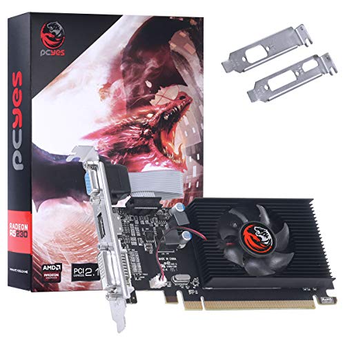 PLACA DE VIDEO AMD RADEON R5 230 2GB DDR3 64 BITS COM KIT LOW PROFILE SINGLE FAN - PA230R502D3LW
