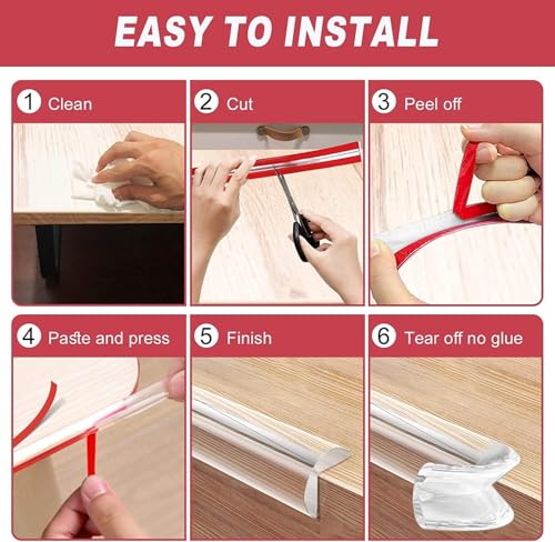 Image of 6 Meter Baby Proofing Edge Protector Strip Silicone Edge Protector Child Safety Corner Guard, Cushion for Furniture, Desks, Sharp Corners Soft & Durable for Kids Safety Bumper Cover