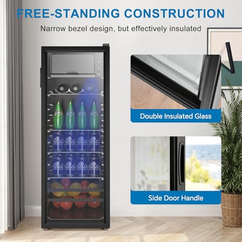 Axutl Beverage Fridge Glass Door With Freezer 4.5 Cu.Ft Small Beverage Refrigerator thumb #4