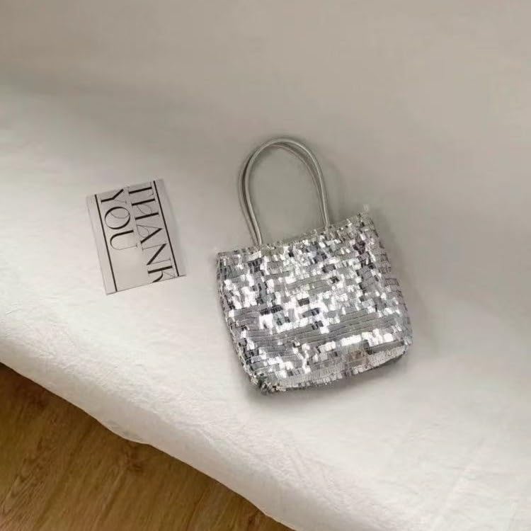 Stylish Summer Sequin Shoulder Bag for Women - Versatile Crossbody & Handheld Design(Blue)4