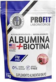 Albumina + Biotina Profit Refil 1kg Morango