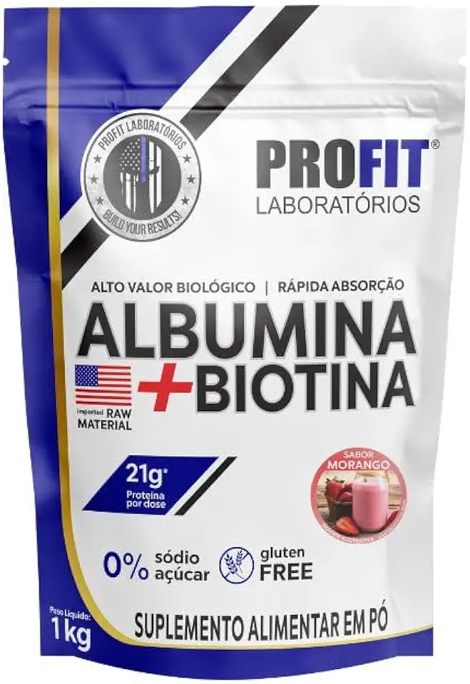 Albumina + Biotina Profit Refil 1kg Morango