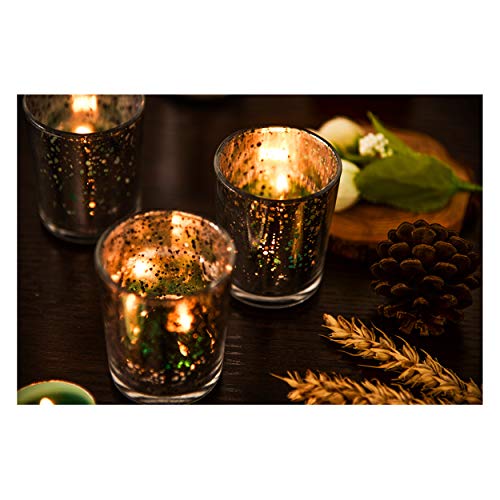 Votive Candle Holder-Set Of 12 Wedding Centerpieces For Table, Mercury Glass Tealight Candle Holders Bulk For Birthday |Party |Home Decoration (Silver) #TOP4