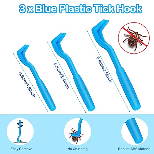 VFANDV Zeckenzange, Tick Hook Tick Remover for Dog, 3 Größen Set Zeckenhaken, Alternative zur Zeckenkarte, zeckenpinzette für Hunde, Schmerzfrei Zecken entfernen, Zeckenentferner für Haustier