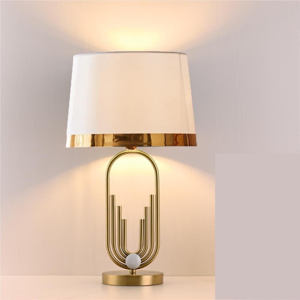 Lampada di lusso postmoderna, luce notturna ambientale sul | Lusso post moderno, base in metallo, paralume in tessuto, dimmerabile, luce ambientale(Green)