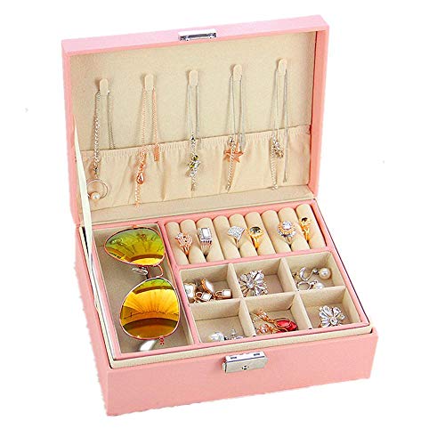 Preisvergleich Produktbild CAIOOS Verschlossene Schmuckschatulle Princess European Korean aus Holz Handschmuck Ohrringe Ohrringe Schmuck Aufbewahrungsbox Haushalt Schmuckschatulle
