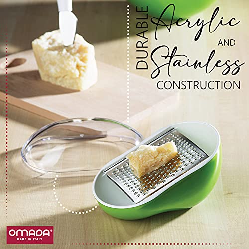 Omada Unique Small Cheese Grater: With Storage Container And Domed Lid – Acrylic Casing With Stainless Steel Grater – Dishwasher Safe And Bpa Free #TOP2
