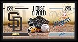 San Diego Padres vs. Los Angeles Dodgers Framed 10" x 20" House Divided Baseball Collage - MLB Team Plaques and Collages