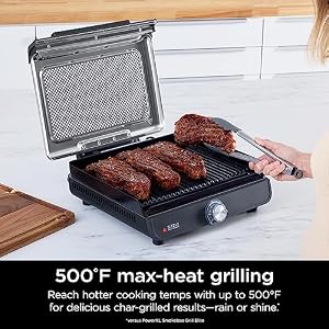 Ninja® Sizzle™ Indoor Grill & Griddle, 14'', 500°F, Grey/Silver, GR101 — photo 3 of 6