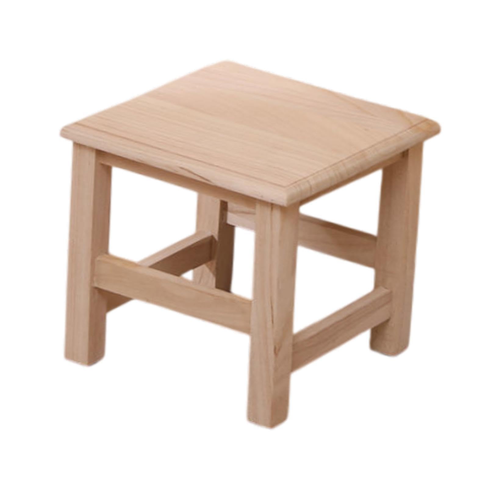 Tabouret marchepied en bois robuste à patins silencieux antidérapants