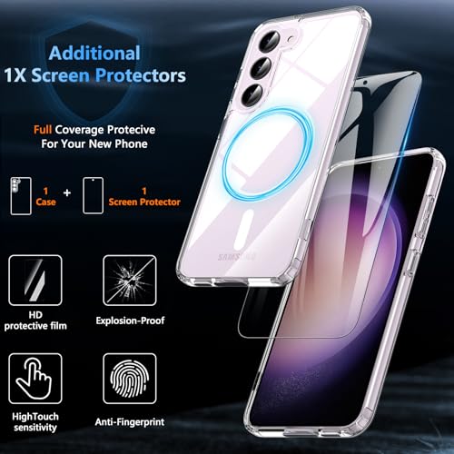 Coque Samsung Galaxy S23 aimantée transparente avec protège-écran intégré - 2
