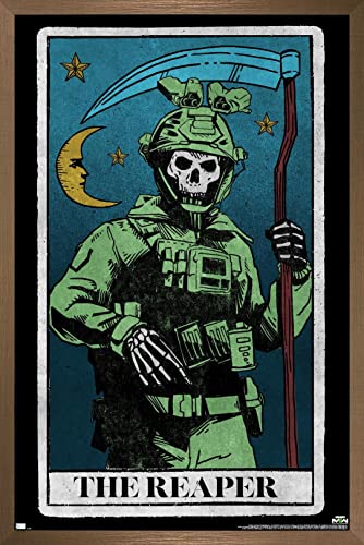 Trends International Call of Duty: Modern Warfare 2 - Ghost Tarot Card Wall Poster, 14.725" x 22.375", Bronze Framed Version