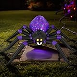 UHAVWILL 6FT Halloween Purple Inflatables Spider Decorations,Scary Outdoor Decor with Magic Light, Blow Up Yard Inflatables Holiday Inflatables for Yard, Garden and Lawn Outdoor Decoration
