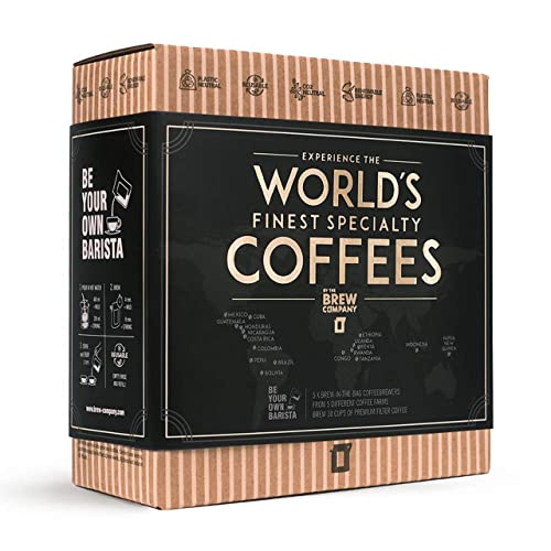 Innovatives Kaffee Geschenk Set für Männer & Frauen - 5 Beste Single Estate Spezialitäten & Bio Kaffees Aus Aller Welt | Brauen & Genießen Sie Jederzeit & Überall | Probierset für Kaffeeliebhaber Cover