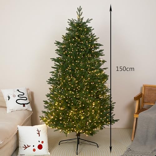 Árbol de Navidad artificial sin caída de hojas de 6 pies con base plegable estable 6