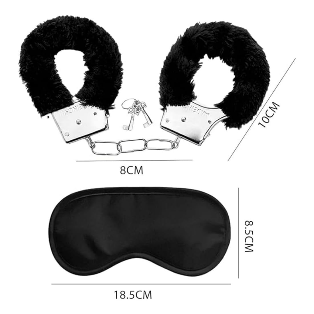 Juego de 2 muñequeras y antifaz de felpa, material suave ajustable, accesorios para juegos de fies