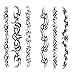 25 Cool Temporary Tattoos Assorted Arm Band and Leg Band Wire Styles - For Adults and Teens - Great on Wrists, Ankles, Arms and Lower Legs