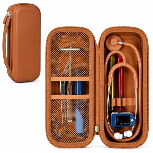 Image of ALKOO Stethoscope Case for 3M Littmann Classic III /Cardiology IV, Tan | for MDF Acoustica Stethoscopes, for Nurses, Doctors, Nursing School Essentials, Students, Clinic, EMS, Travel, Hard Bag Only