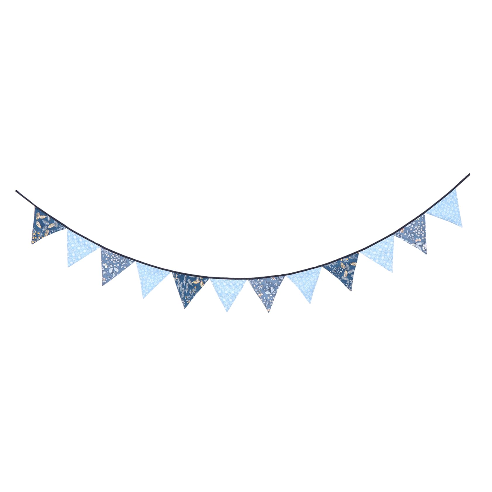 TOPBATHY 3St Jeansblauer Wimpel hochzeitsdeko lovely bar dekoration Festivaldekoration party decoration kinderhaben Hängedekoration Party-Banner Baumwollbanner Partyschmuck Baumwolle Blue