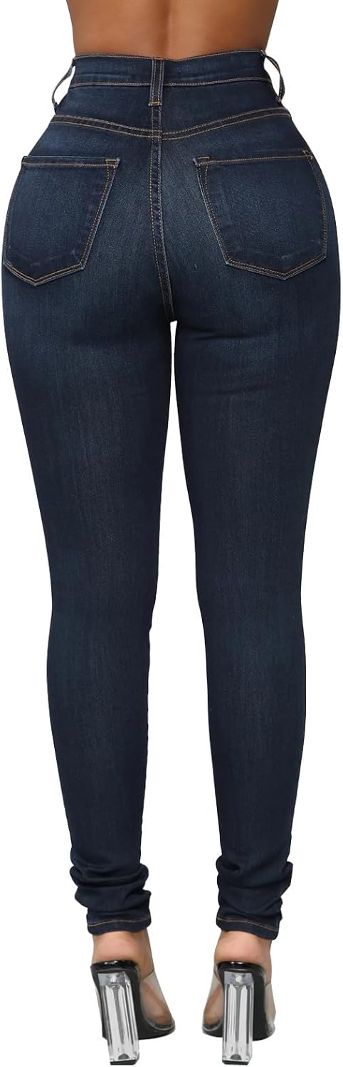KUNMI Womens Curvy High Waist Stretch Butt Lifting Skinny Colombian Jeans - Image 6