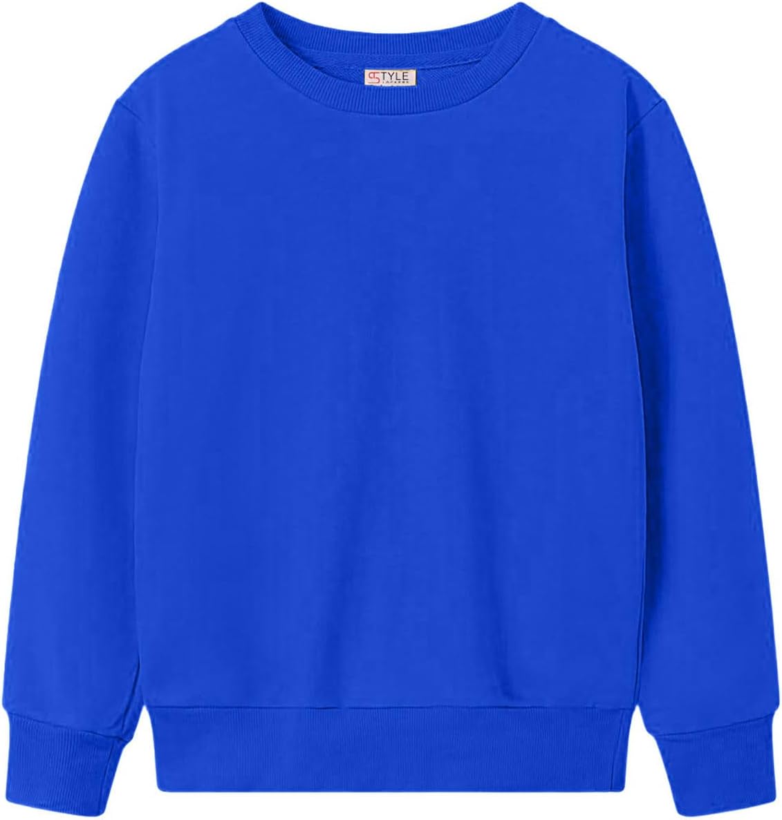 Style LockersKids Boys Sweatshirt Back to School Fleece Plain Jumper Crew Round Neck Pullover Uniform Top Size Age 5-13 Years