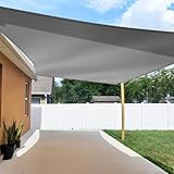 TANG 12'x16' Sun Shade Sail Rectangle Sunshade Canopy UV Block Shade Cloth Pergola Cover for Outdoor Patio Garden Gazebo Deck, Grey